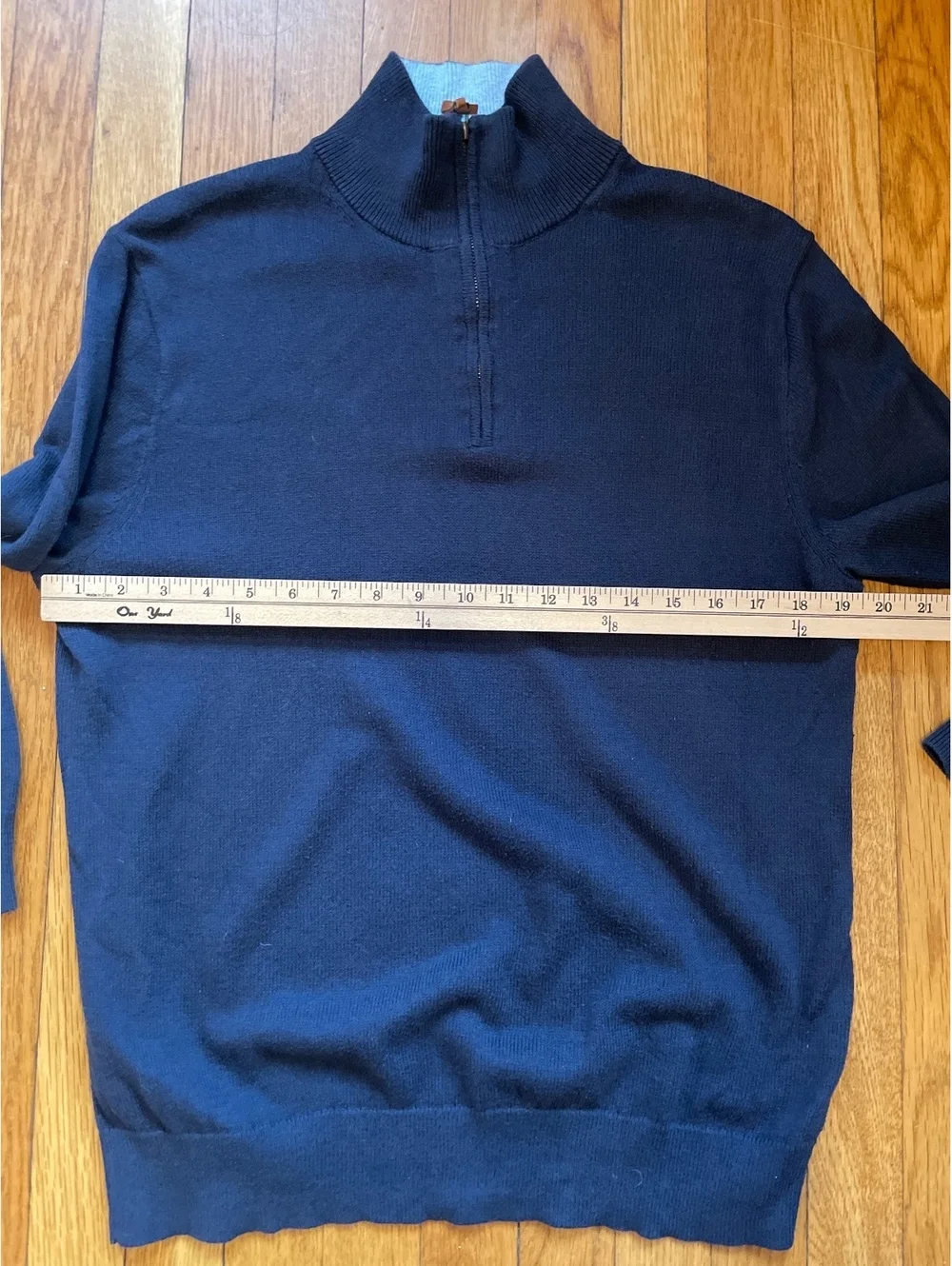 J.Crew Navy Cotton Quarter Zip Mock Neck Sweater Medium